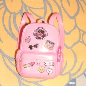 Collectible Mattel Toy Barbie Doll Pink Backpack Bag Accessory Plastic 3"